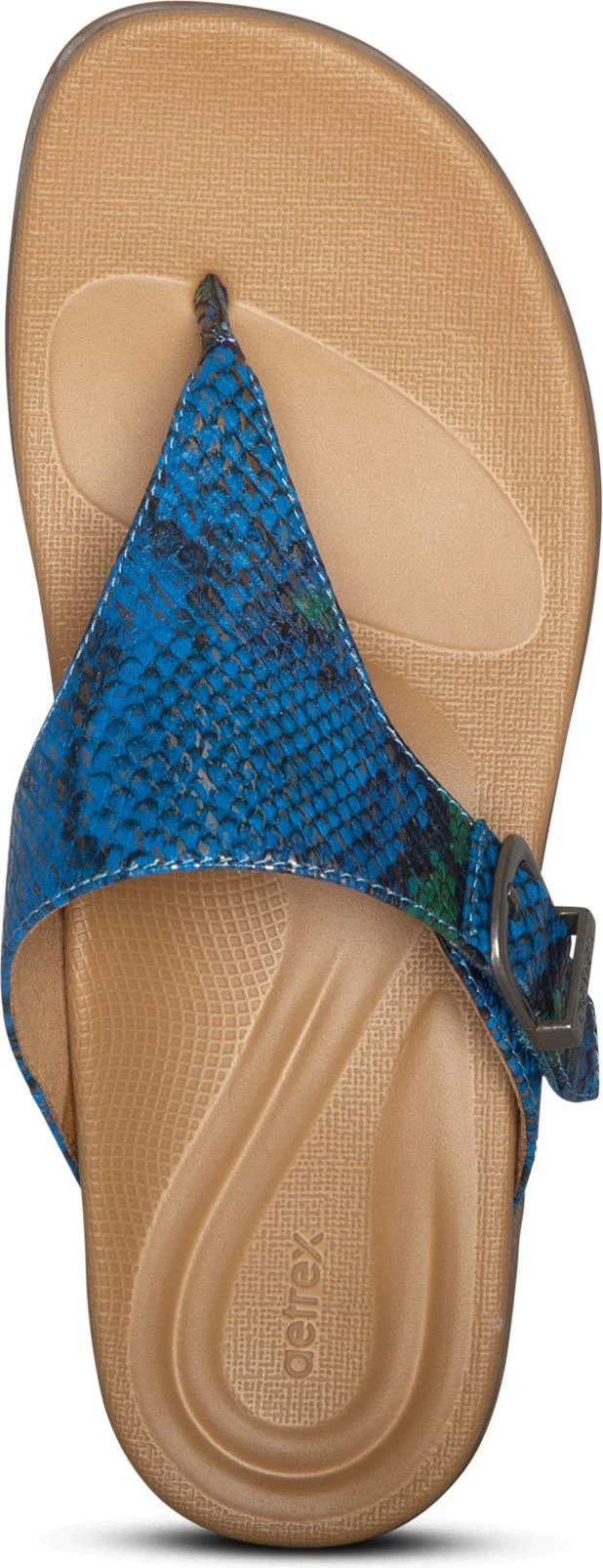Rita Adjustable Thong Sandal Blue Snake - Image 4