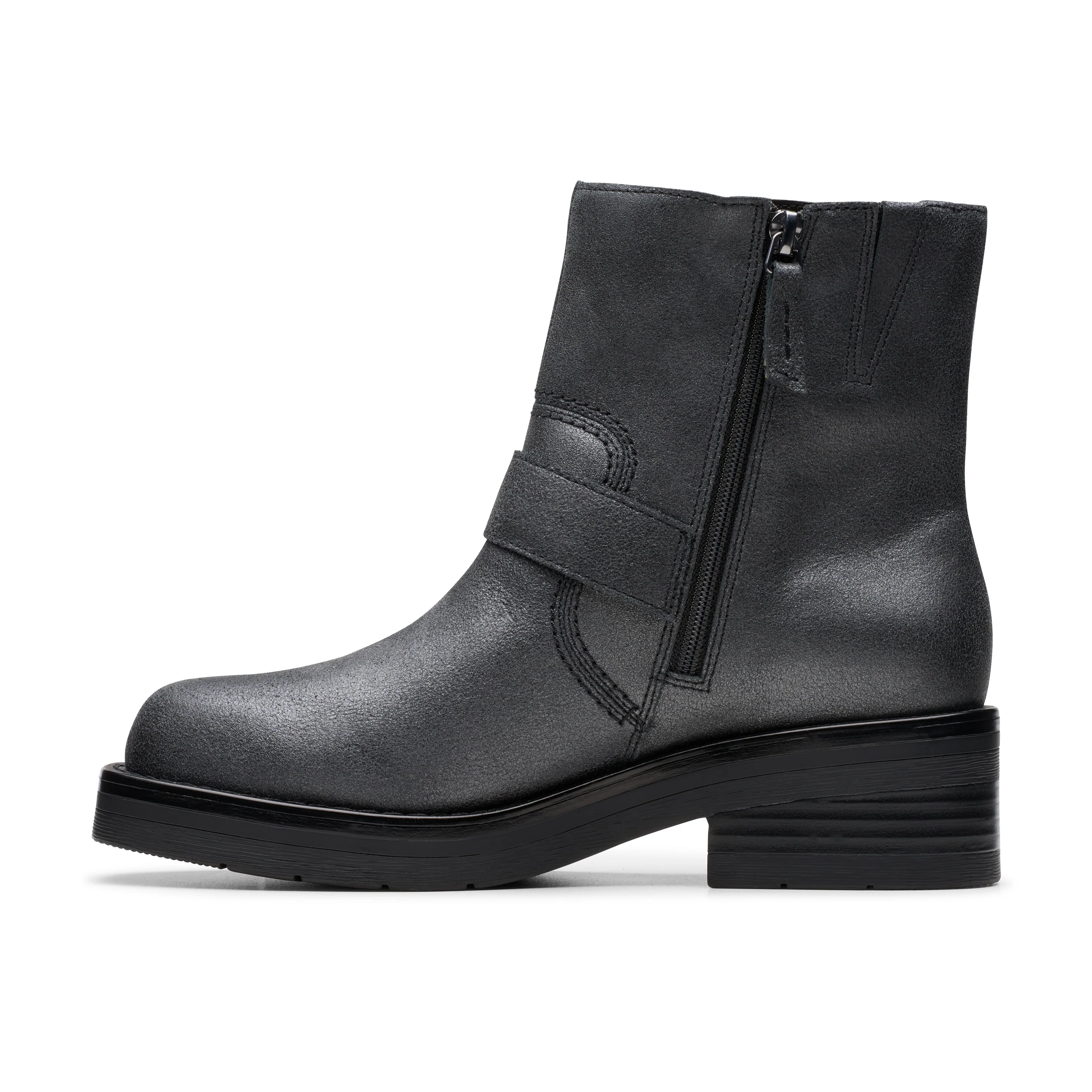 Rebelle Buckle Leather Pewter Metallic - Image 3