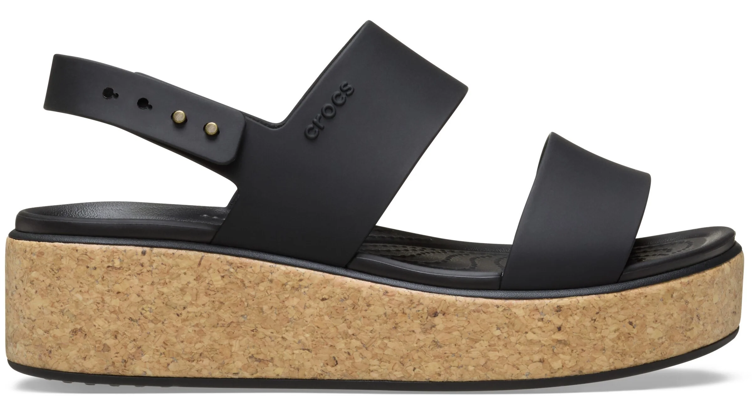Brooklyn Cork Low Wedge Black - Image 3