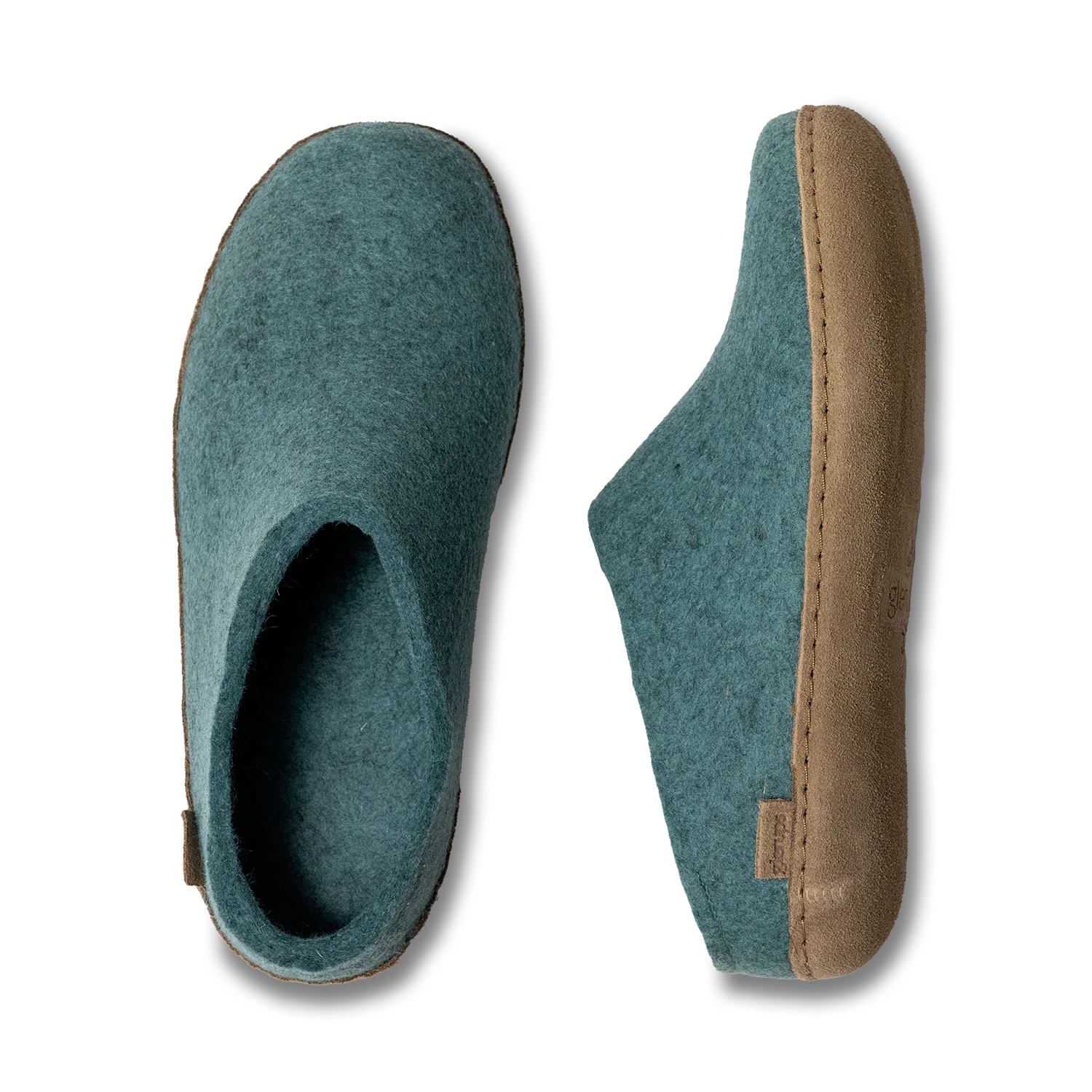 Wool Felt Clog Leather Sole - Image 2