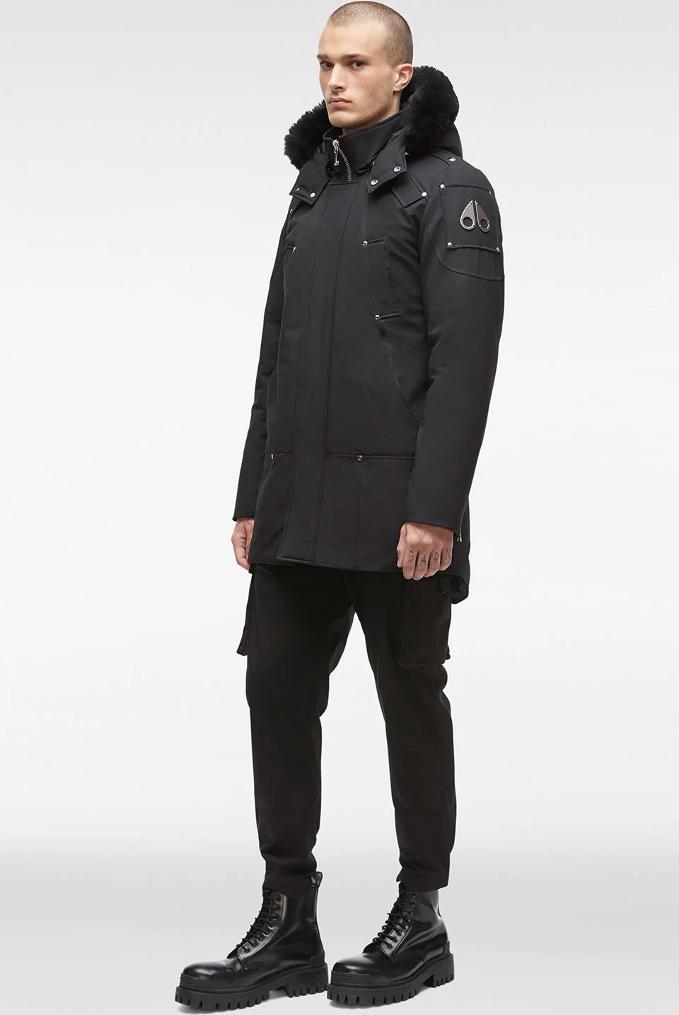 Stirling Parka Shearling Black Black - Image 5