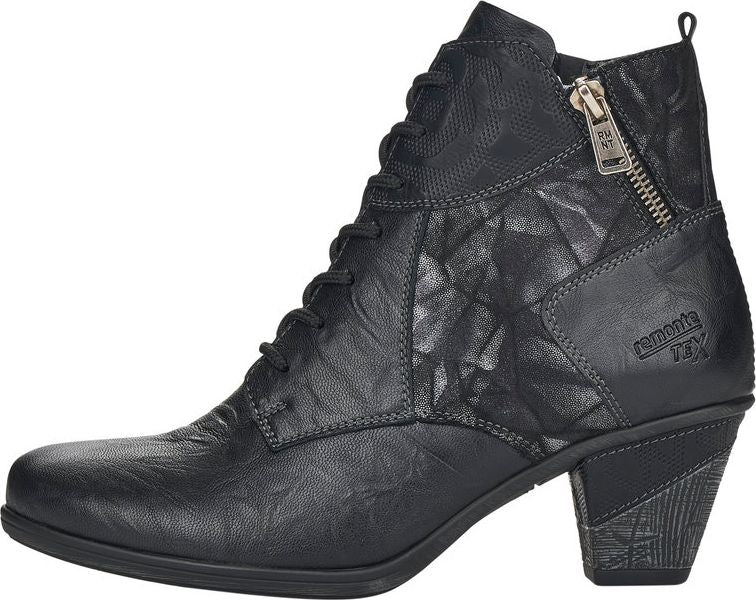 Black Heeled Lace Up Boot - Image 5