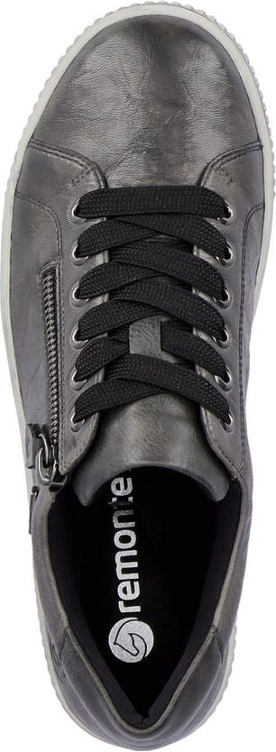 Grey Lace Up W Side Zip - Image 6