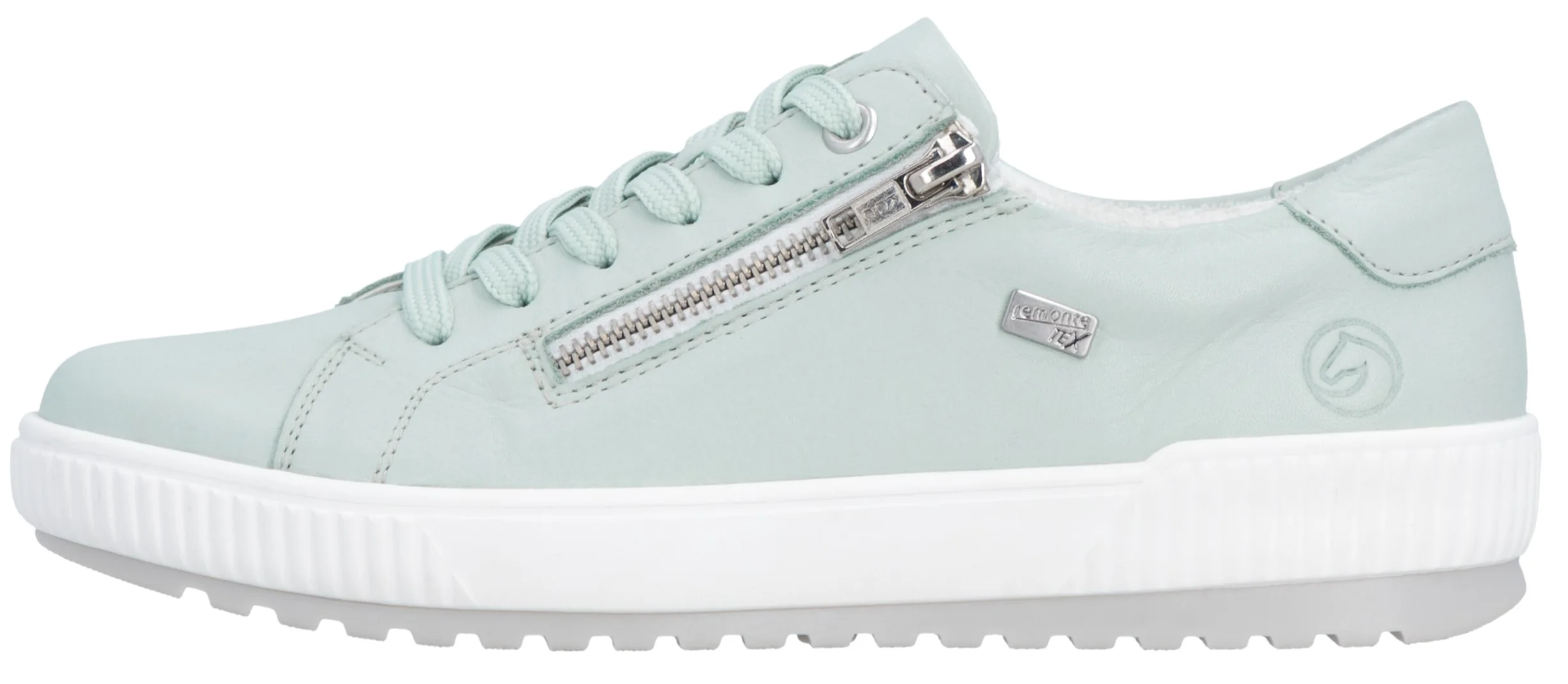Pale Cyan Lace Up W Side Zip - Image 2