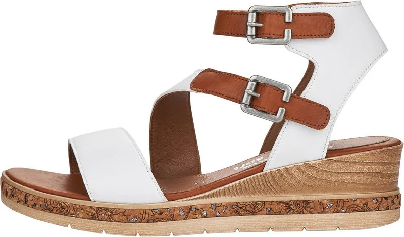White Ankle Strap Wedge Sandal - Image 3
