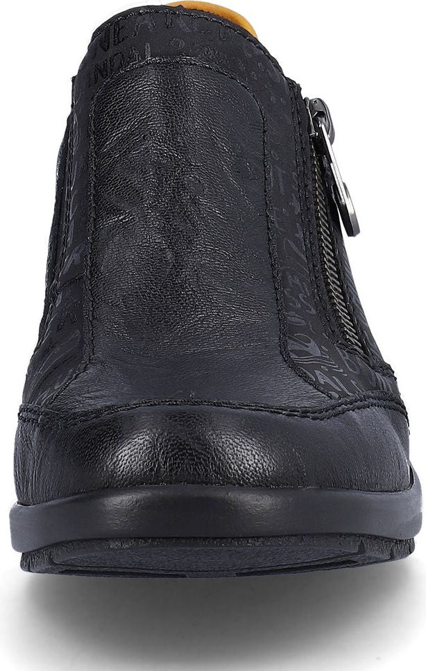 Black Side Zip Wedge Shoe - Image 4