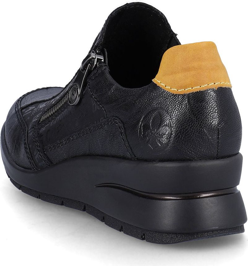 Black Side Zip Wedge Shoe - Image 5