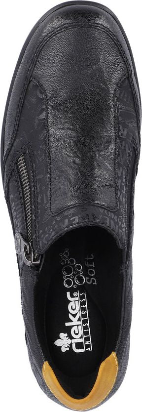 Black Side Zip Wedge Shoe - Image 6