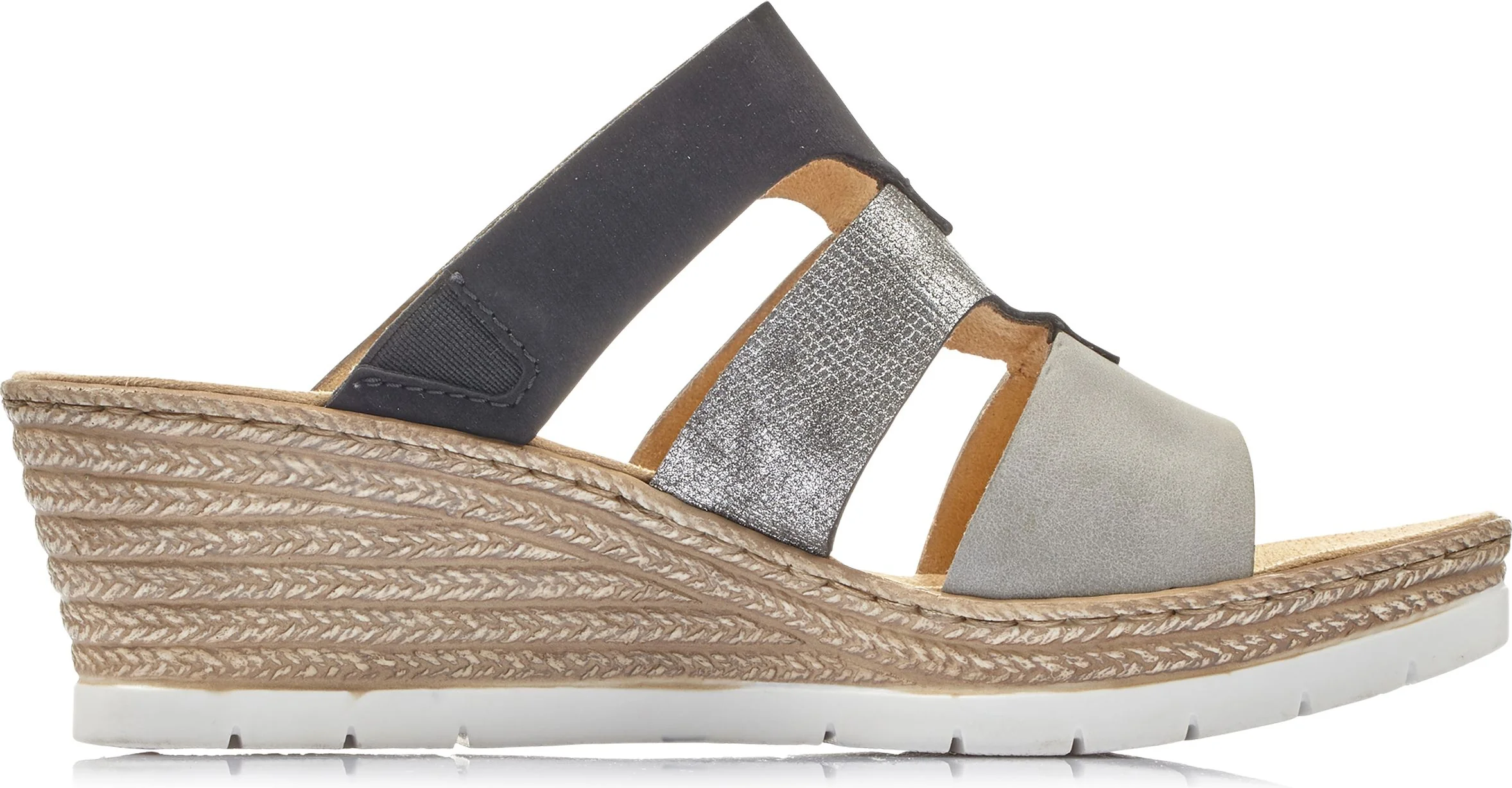 Black/Silver/Grey Wedge Slide - Image 2