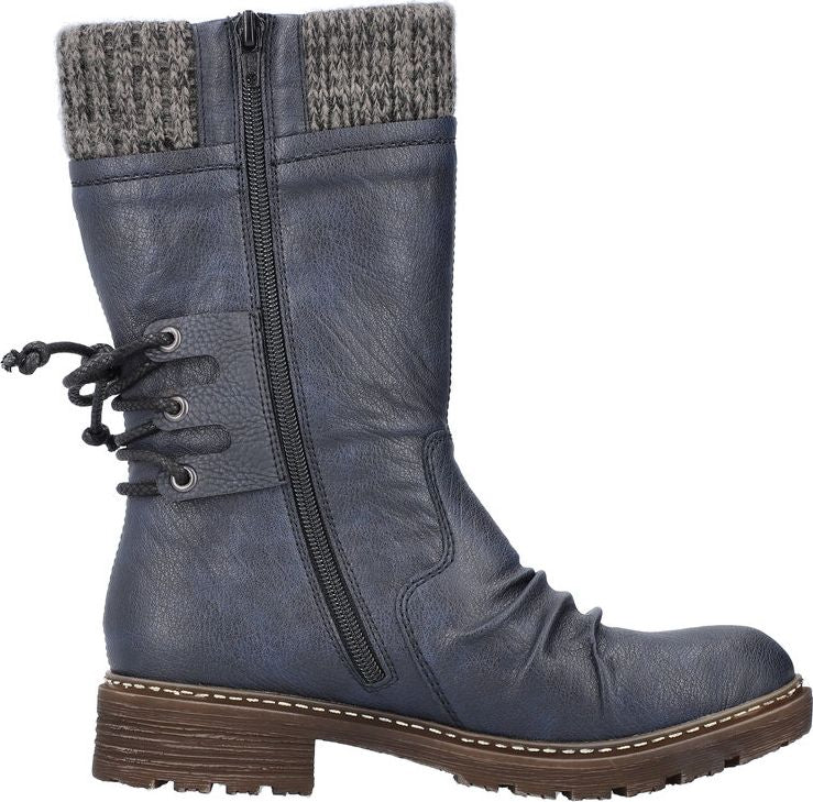 Navy Back Lace Boot - Image 2