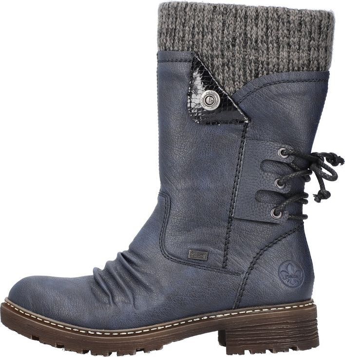 Navy Back Lace Boot - Image 3