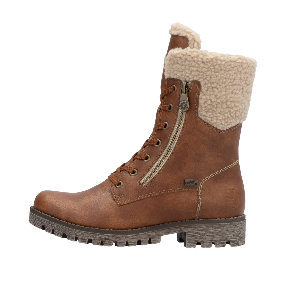 Tan Warm Lined Lace Up Boot - Image 3