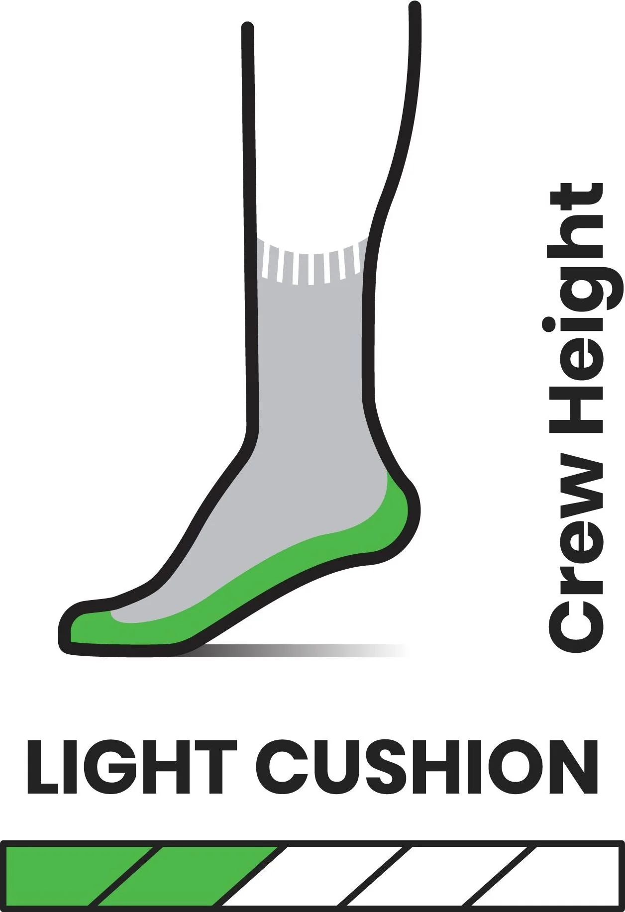 Performance Hike Light Cushion Tube Stripe Crew Ash - Image 3
