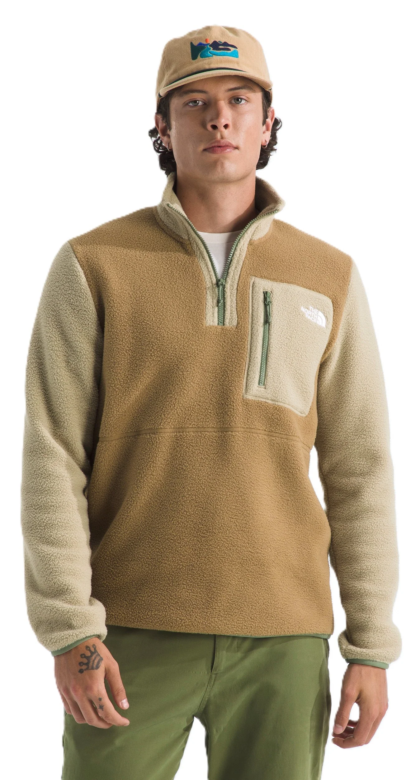 Men's Yumiori ¼ Zip Utility Brown/Khaki Stone/Bark Mist