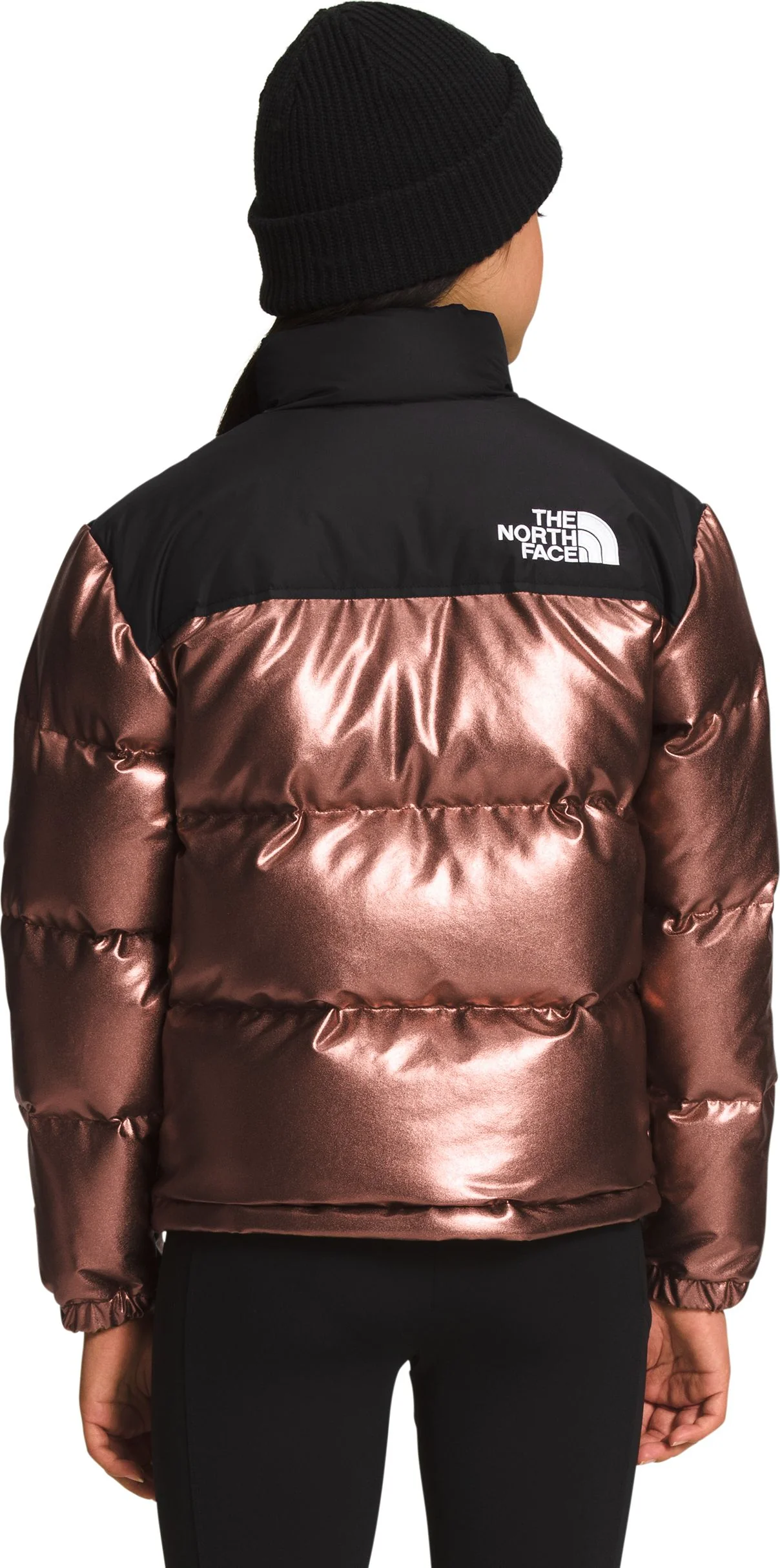 Teen Printed 1996 Retro Nuptse Jacket Dark Oak Metallic - Image 3