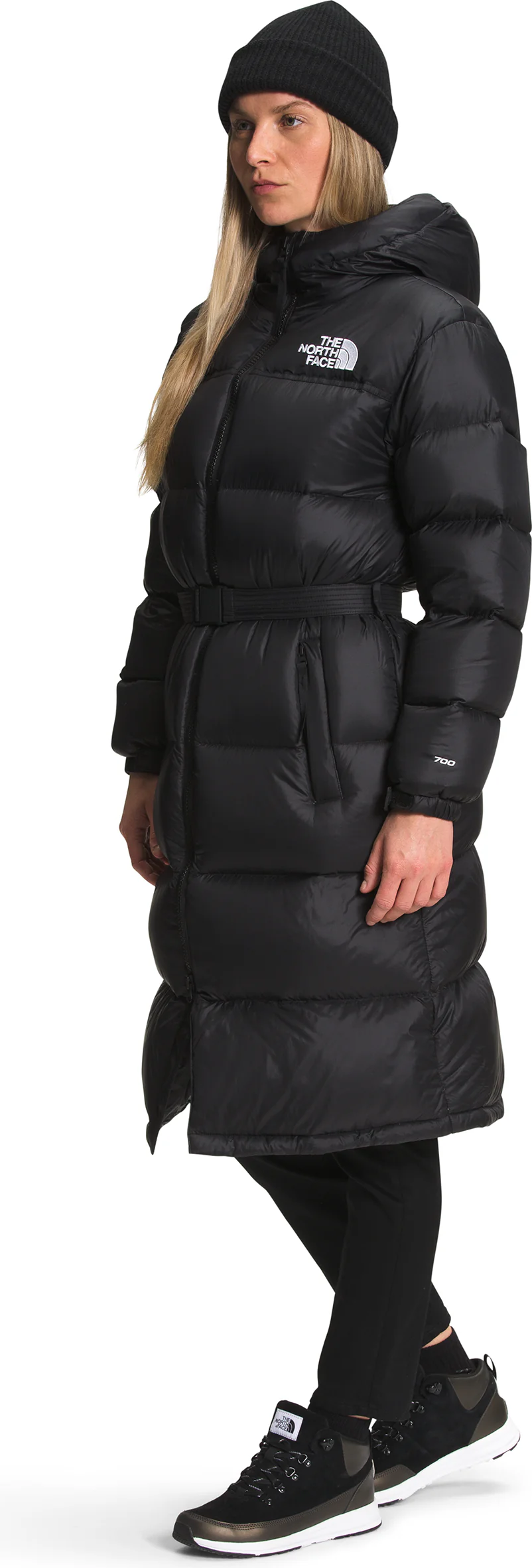 Women's Nuptse Belted Long Parka TNF Black - Image 2