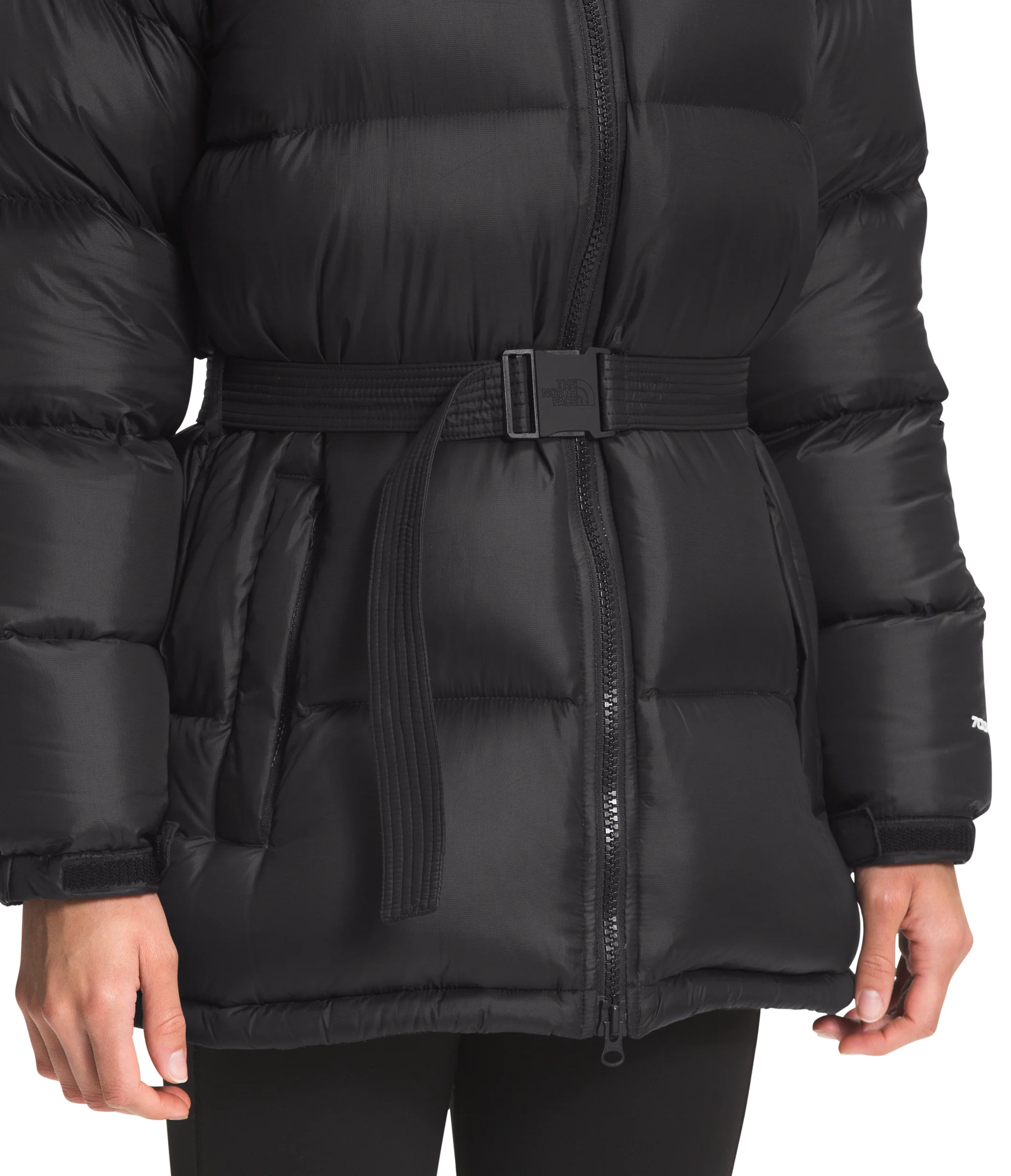 Women's Nuptse Belted Mid Jacket TNF Black - Image 2