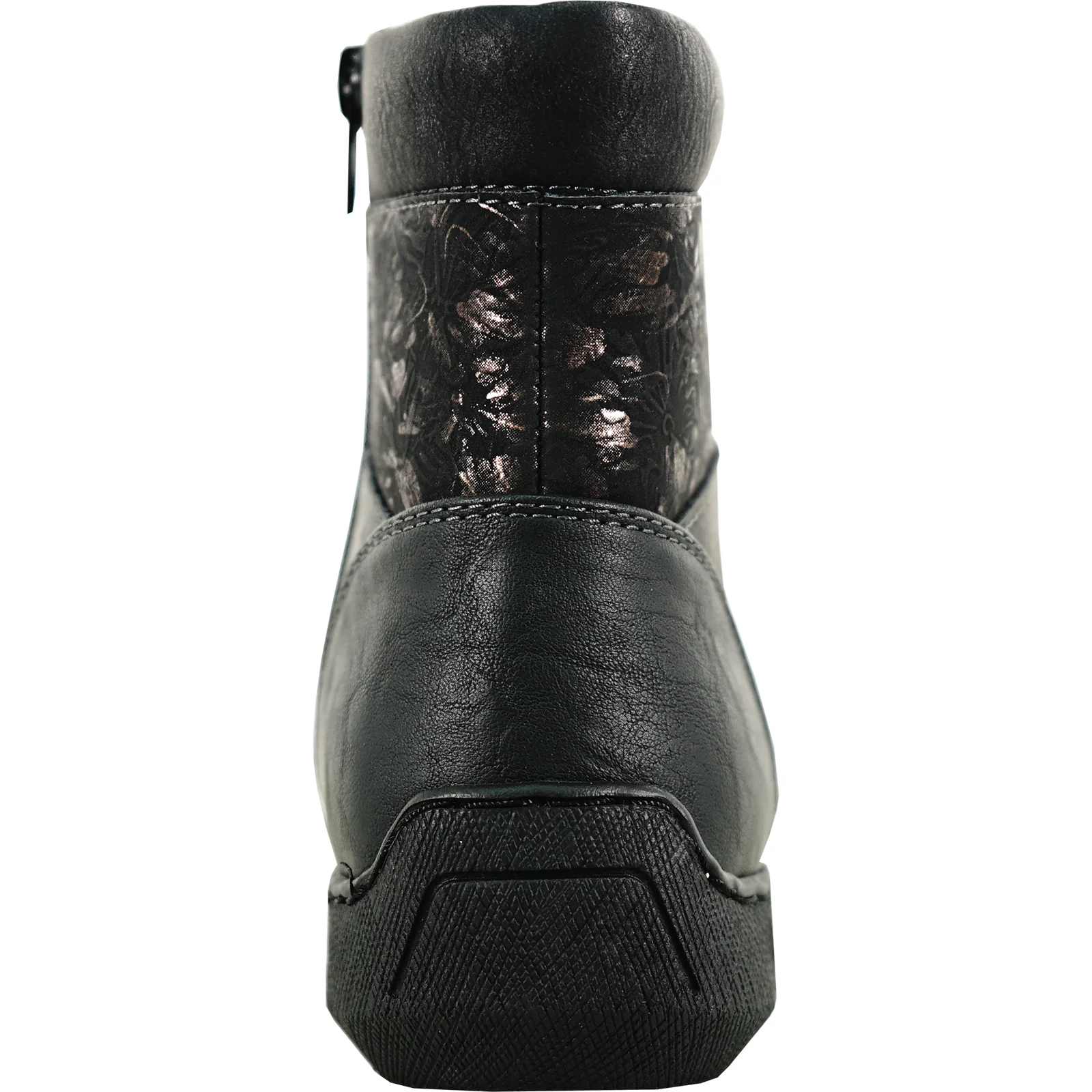 Black Lace Up Boot With Side Zip - Image 3