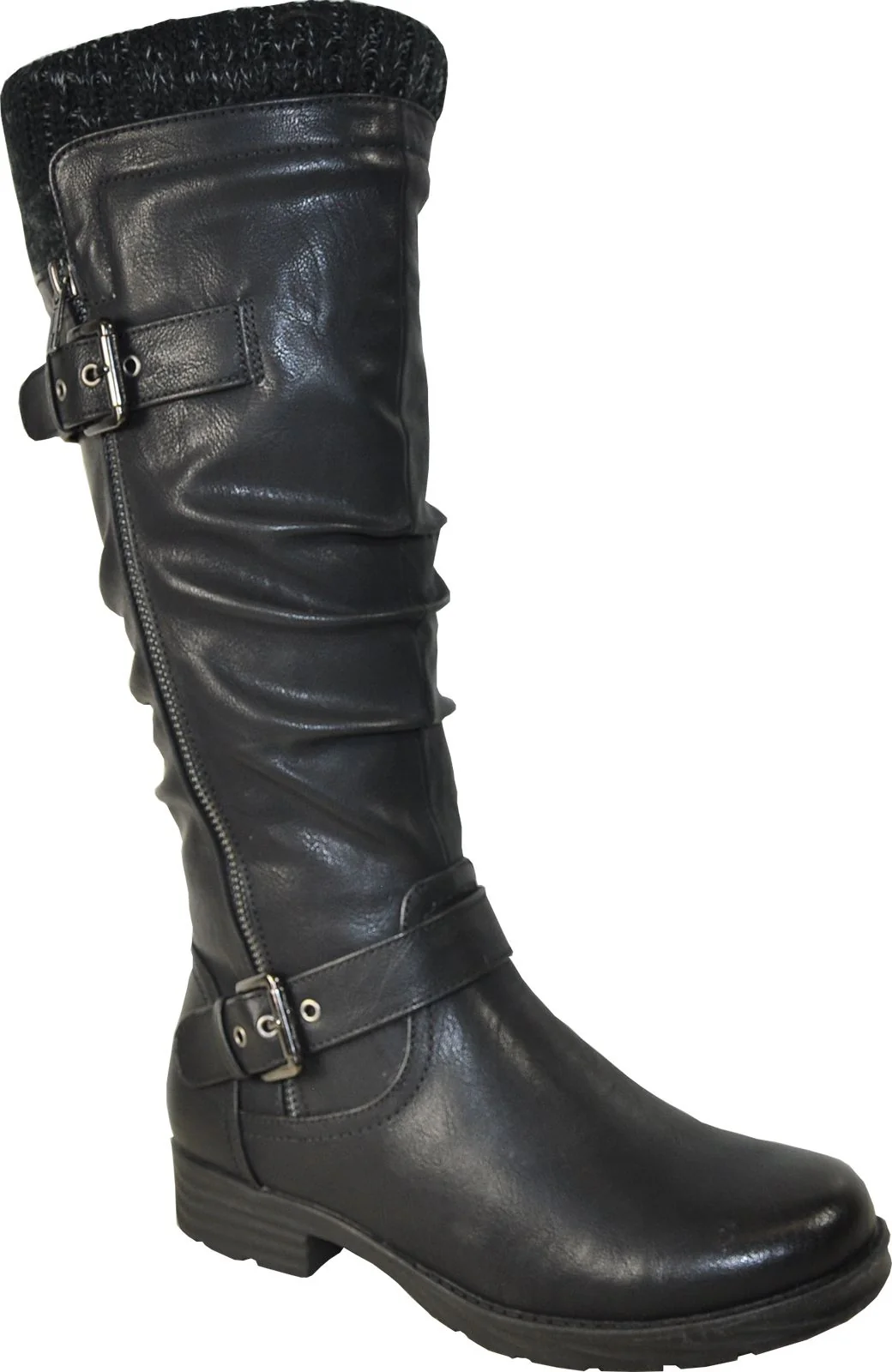 Tall Fur Lined Waterproof Wide Calf Black
